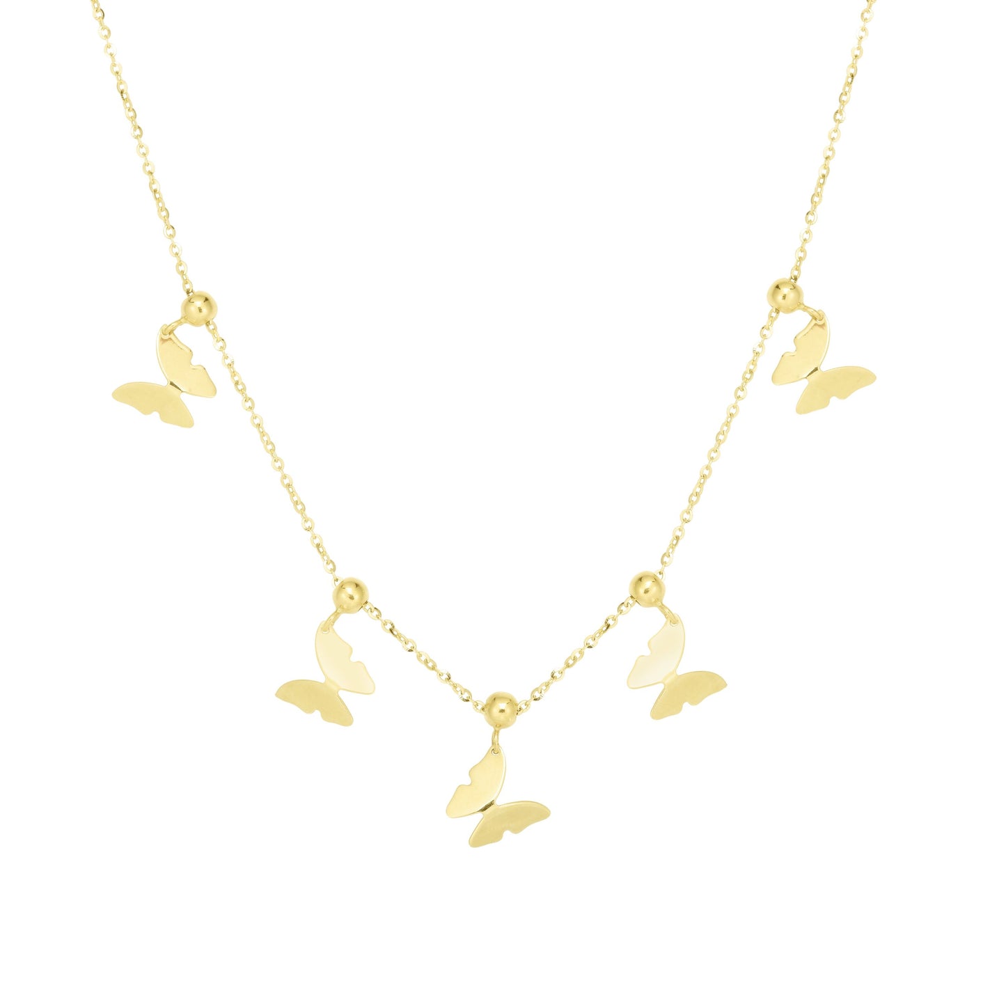 Butterfly Slide Necklace - 14K Gold