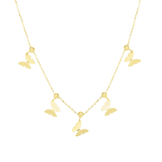 Butterfly Slide Necklace - 14K Gold