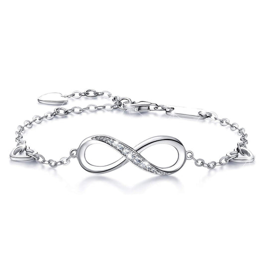 Infinite Austrian Crystal Bracelet in 14K White Gold Plating