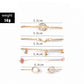 Crystal Star 5-piece Pink Bracelet Set