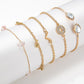 Crystal Star 5-piece Pink Bracelet Set