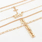 4 Layer Baby Cross Necklace  in 18K Gold Plated