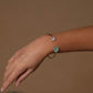 Green Chalcedony and Moonstone Cuff Bracelet