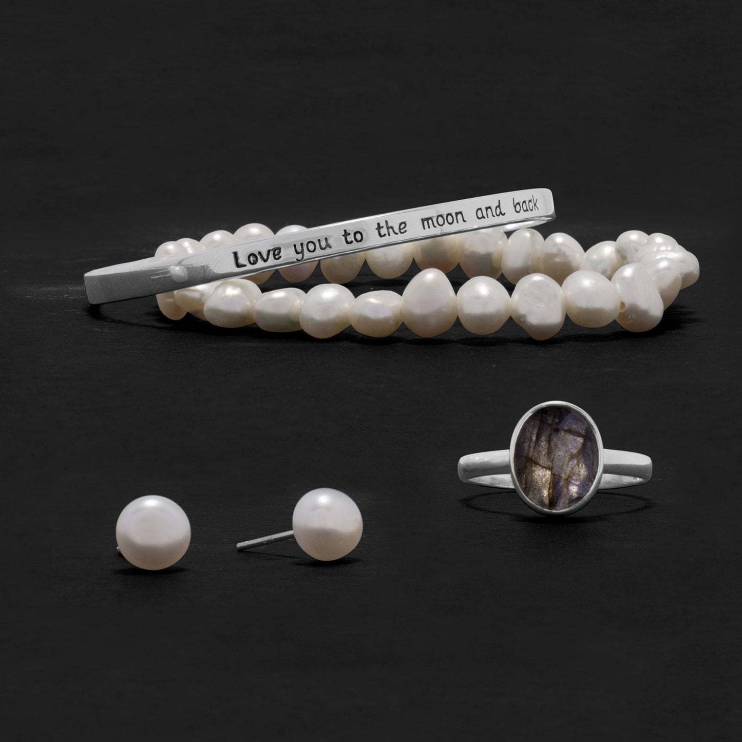 Pearl Stud Silver Earrings