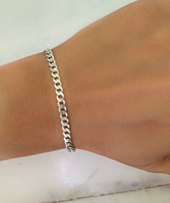 Unisex Curb Chain Silver Necklace
