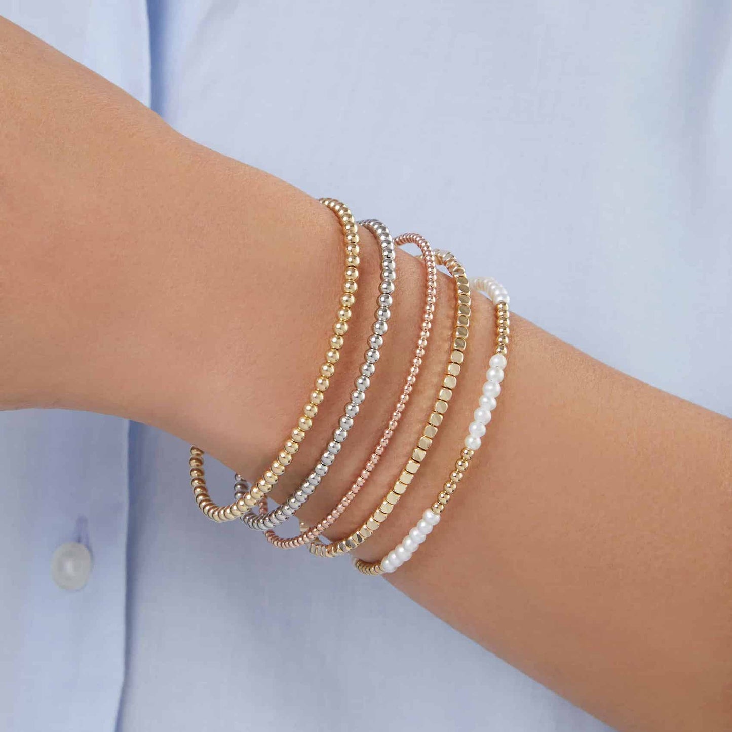 Cube Bangle Bracelet in 14 Karat Gold