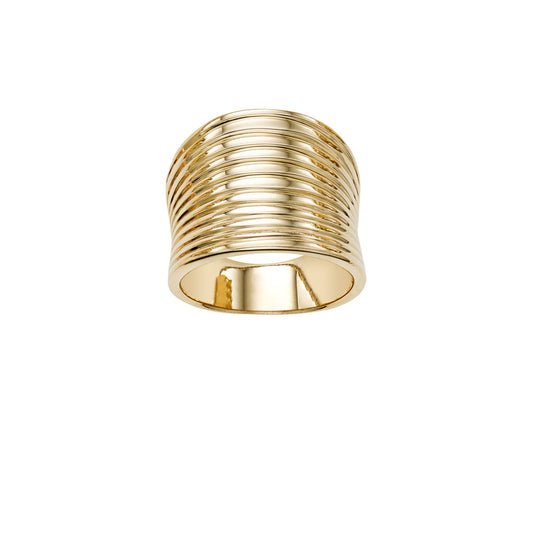 Ribbed Statement Ring 14K Gold