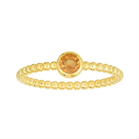 Citrine November Birthstone 14K Gold  Ring