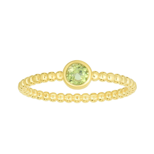 Peridot Birthstone 14K Gold  Ring