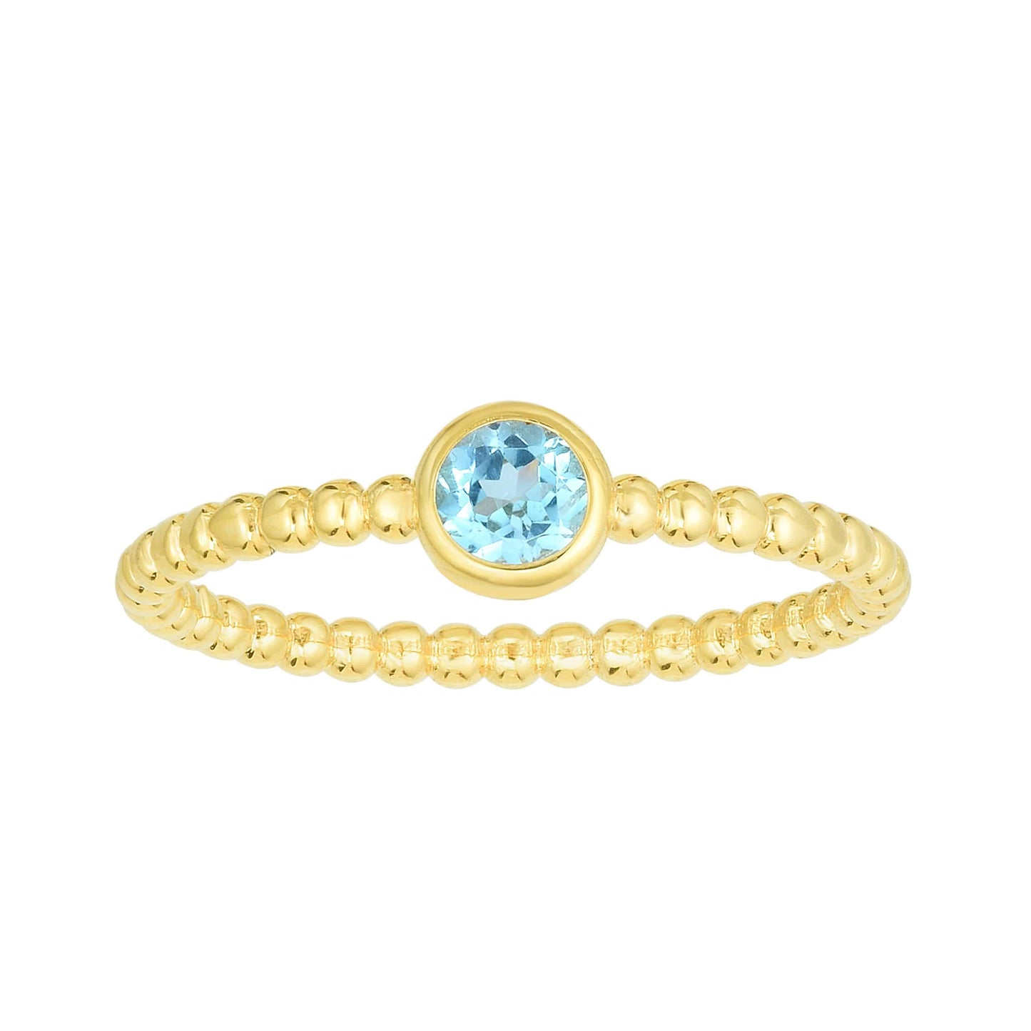 Blue Topaz December Birthstone 14K Gold  Ring