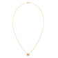 Square Citrine Birthstone 14K Gold Necklace