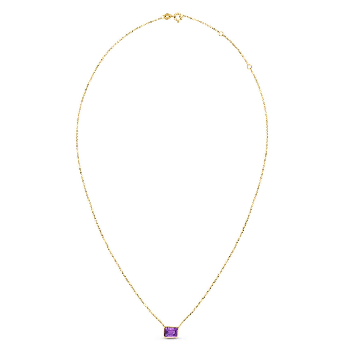 Amethyst Birthstone 14K Gold Necklace