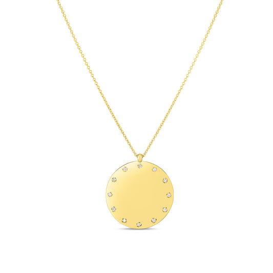 Diamond Dial Circle 14K Gold Necklace