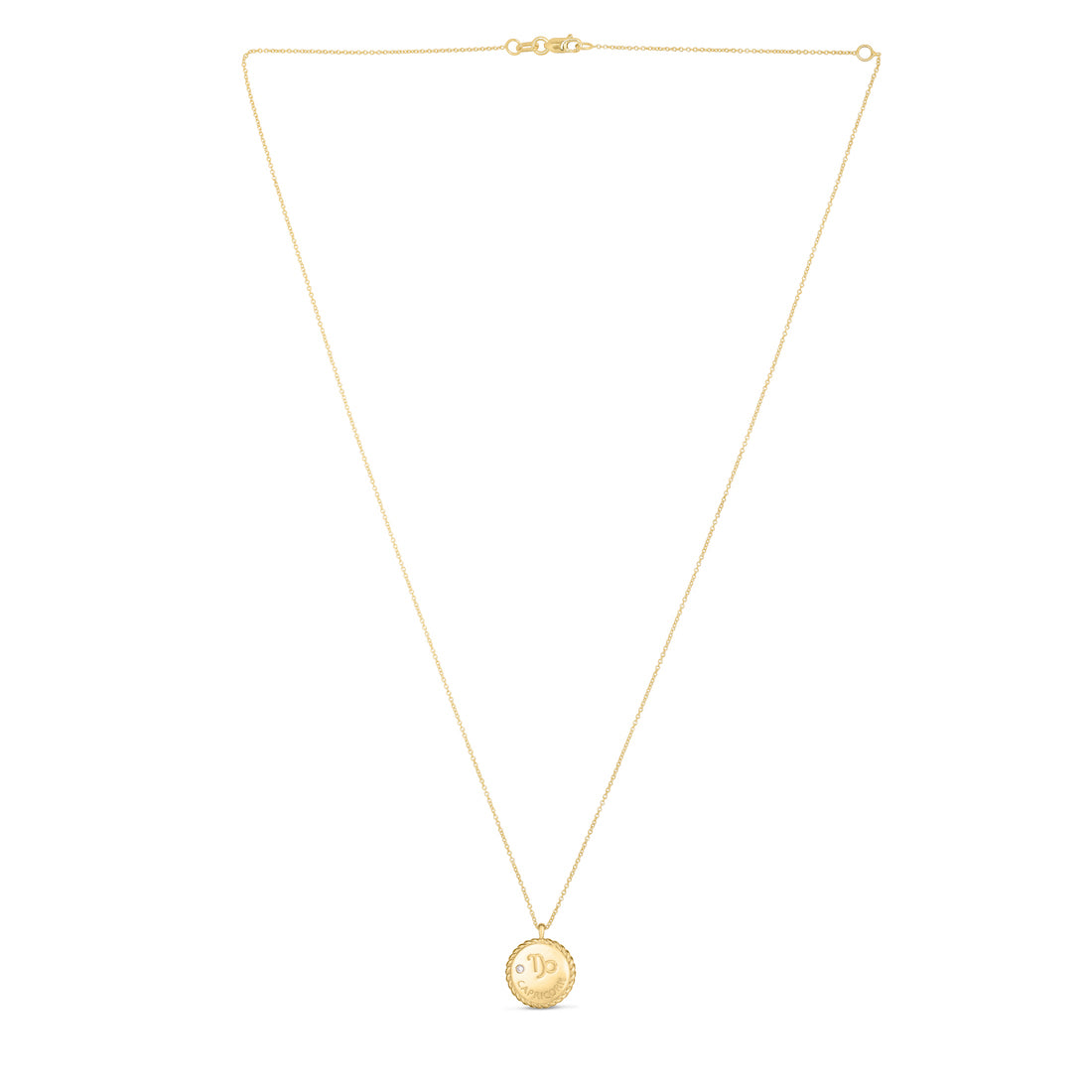 Capricorn Zodiac Diamond 14k Gold  Necklace