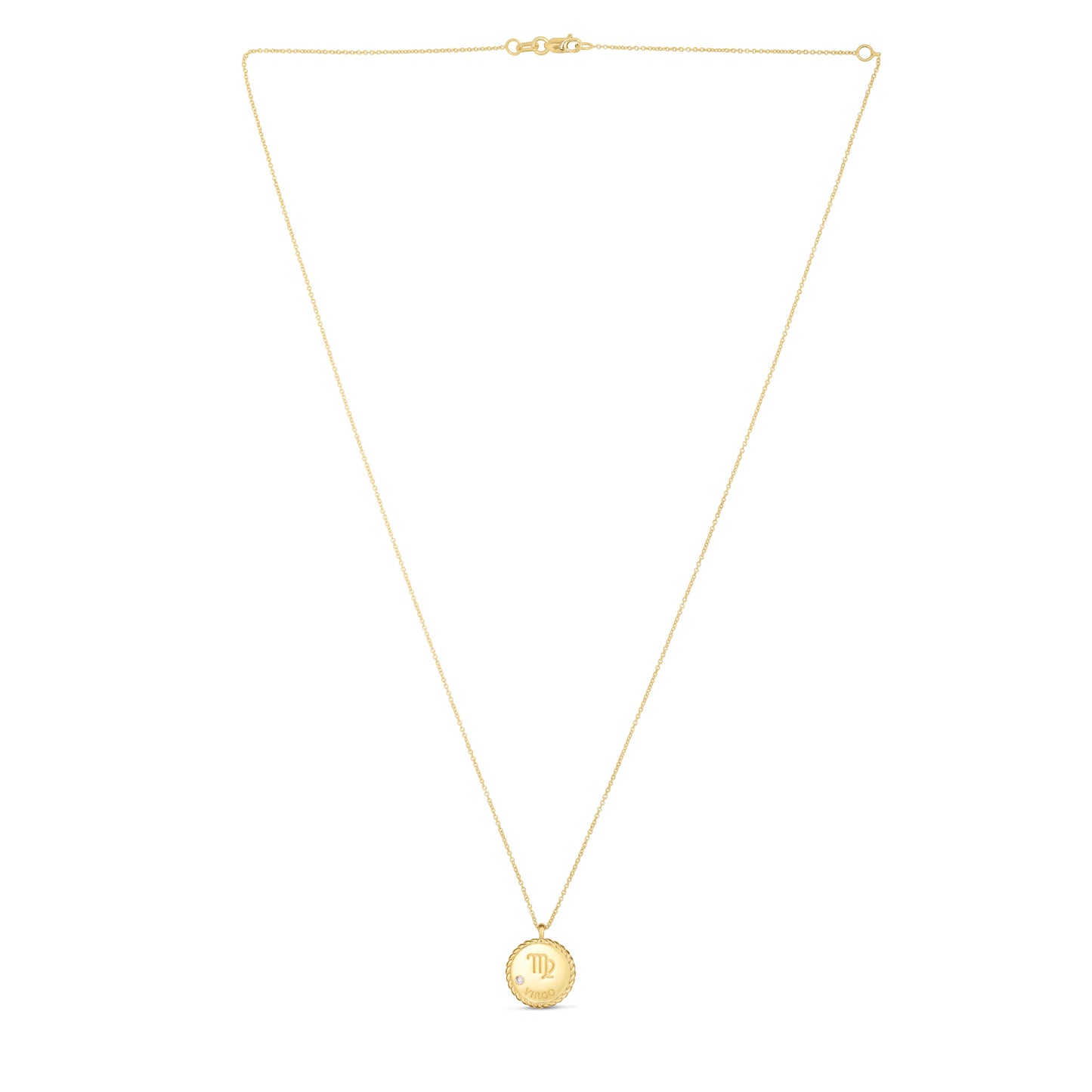 Virgo Zodiac Diamond 14k Gold  Necklace