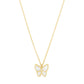 Pearl Butterfly 14k Gold Necklace