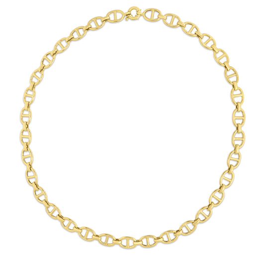 Statement Mariner Chain Necklace in 14 Karat Gold