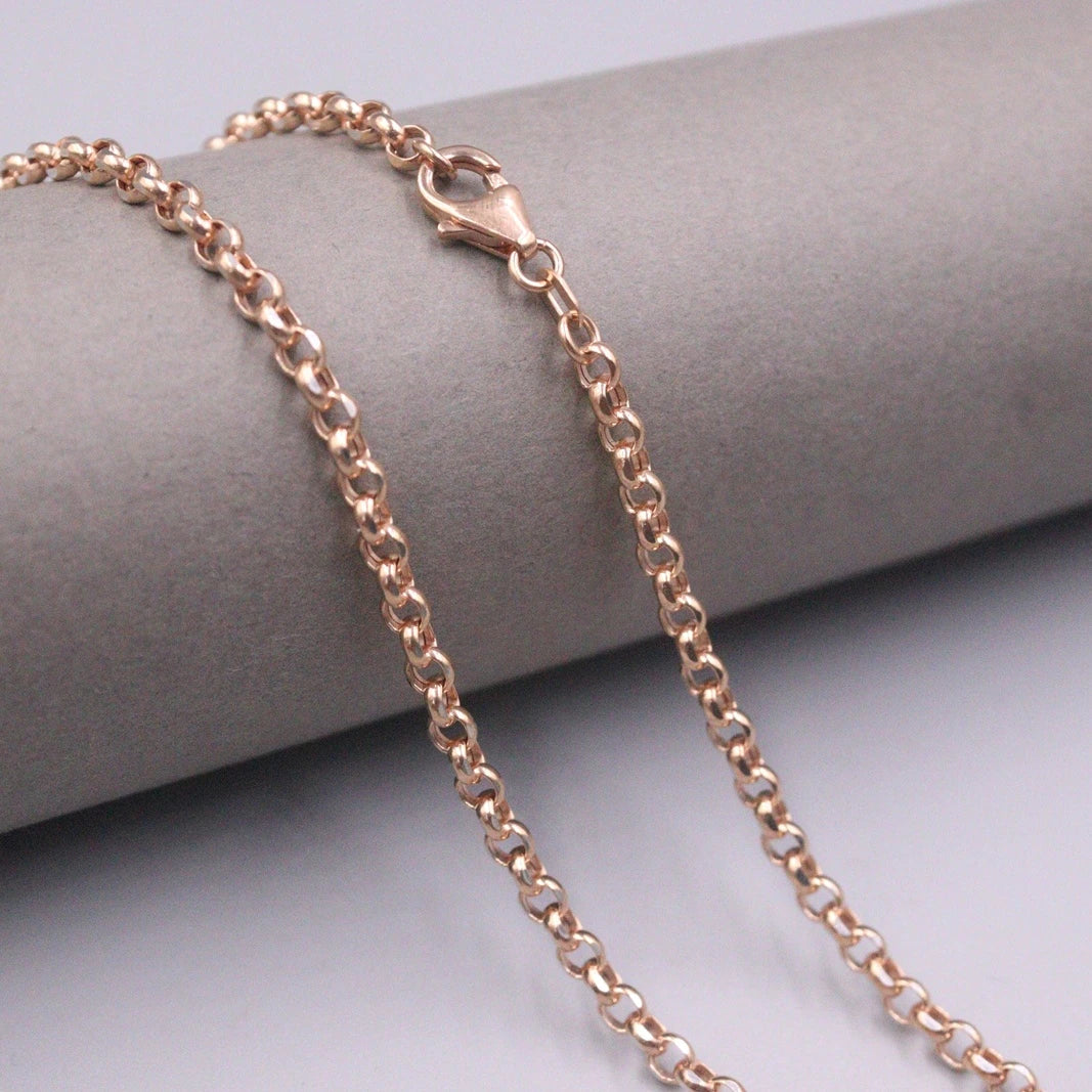 Pink Gold Filled Rolo Chain Necklace