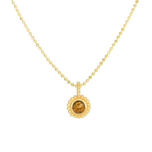 Citrine Birthstone 14K Gold Necklace