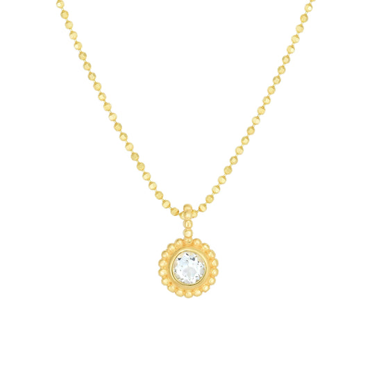 Aquamarine Birthstone 14K Gold Necklace