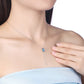 Bermuda Blue Swarovski Crystals Sterling Silver Pave Heart Drop Necklace, Necklaces, Golden NYC Jewelry, Golden NYC Jewelry  jewelryjewelry deals, swarovski crystal jewelry, groupon jewelry,, jewelry for mom, 