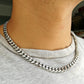 Unisex Curb Chain Silver Necklace