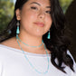 Turquoise Magnesite and  Pearl Bead Necklace