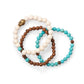 Wood and Magnesite Buddha Stretch Bracelet Set