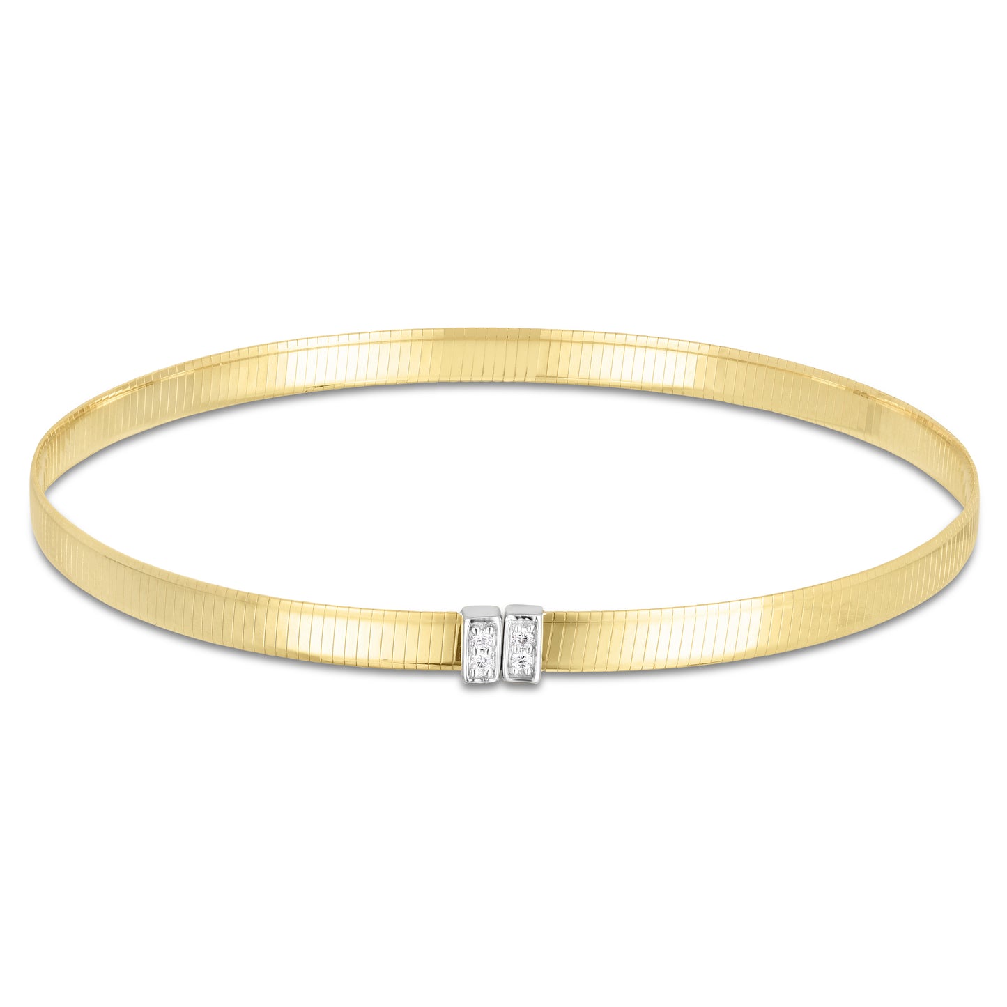 Diamond Omega 14K Gold Cuff Bracelet