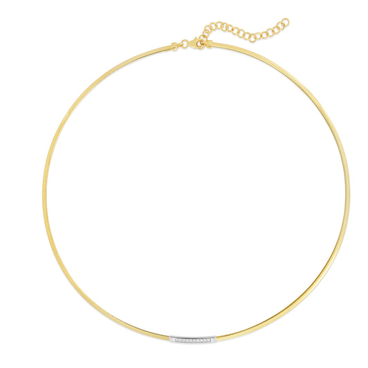 Lilly Diamond 14K Gold Omega Necklace