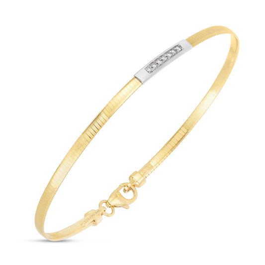 Lilly Diamond 14K Gold Omega Bracelet