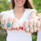 Double Cross Silver CZ Ring