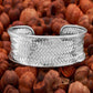 Concave Woven Bold Cuff Silver Bracelet