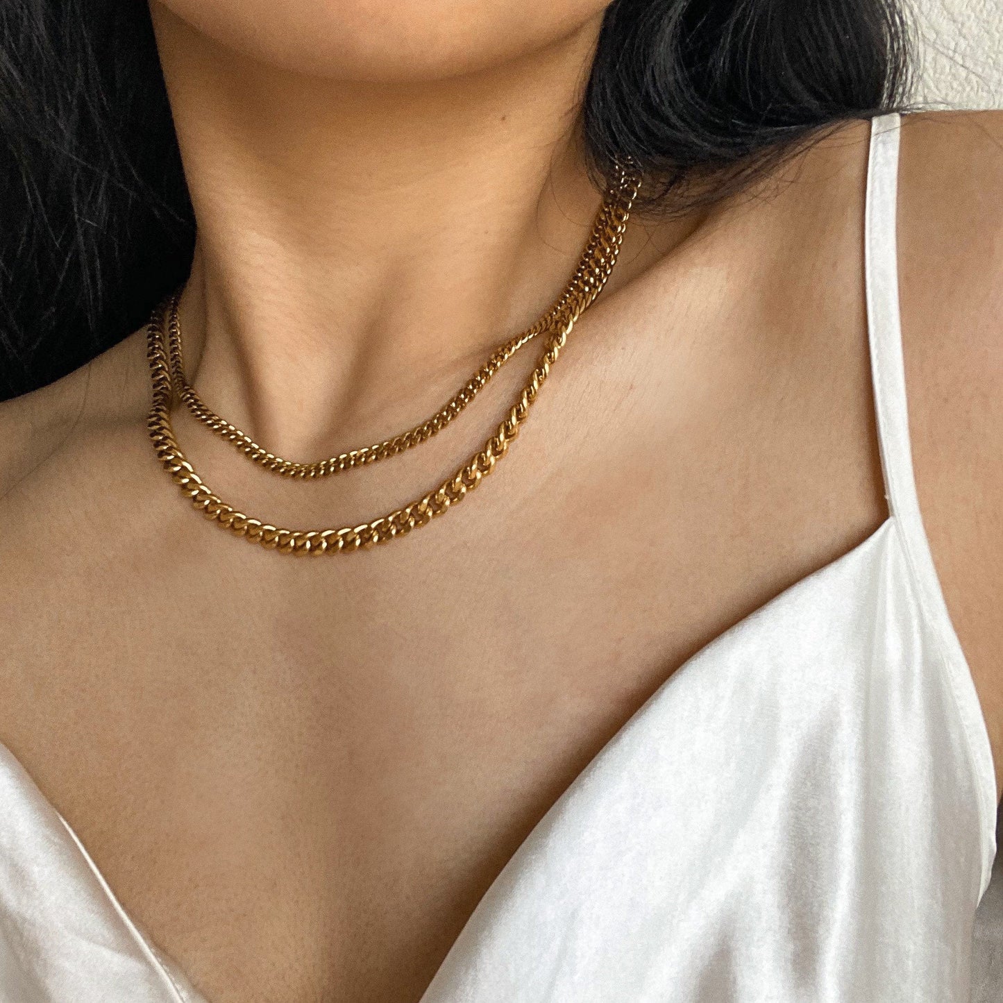 Gold Filled Curb Chain Necklace