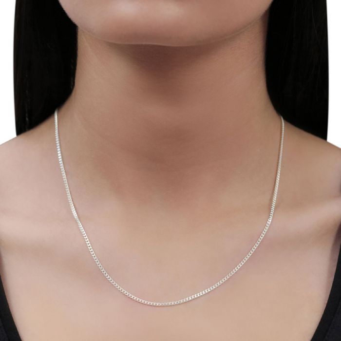 Curb Silver Chain Necklace