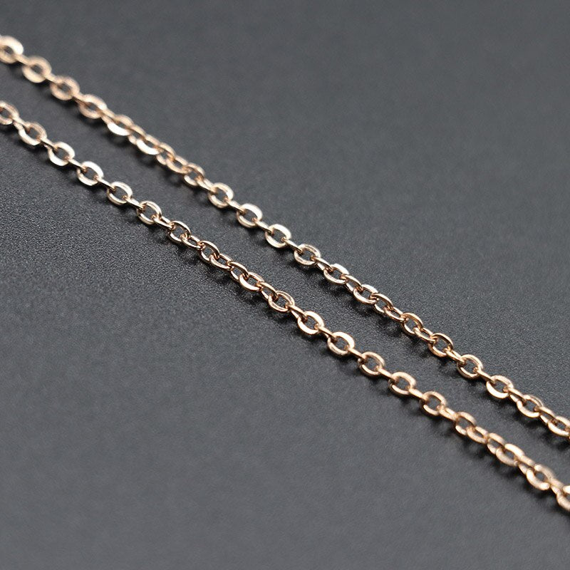 Pink Gold Filled Rolo Chain Necklace