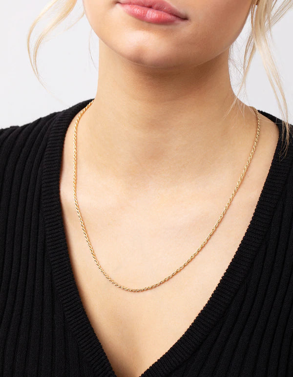 Gold Filled Classic Rope Chain Necklace