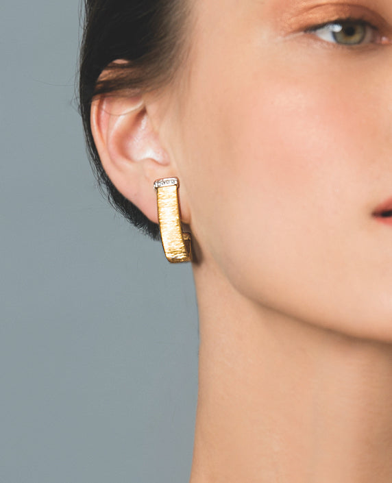 Francesca Diamond  Hoops 14K Gold Silk Earring