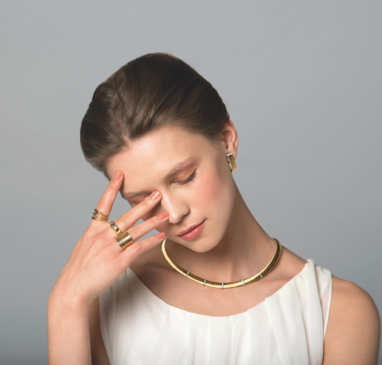 Ribbed Statement Ring 14K Gold